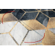 Tapis lavable ANDRE 1171 Cube, géométrique antidérapant - noir / or - PRODUIT DE DEUXIÈME QUALITÉ