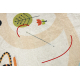 Alfombra lavable BAMBINO 1165 Zoo para niños antideslizante beige - PRODUCTO DE SEGUNDA CLASE