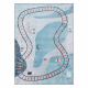 JUNIOR 52243.801 washing carpet Train tracks for children anti-slip blue - SECOND-RATE PRODUCT