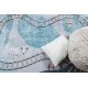 JUNIOR 52243.801 washing carpet Train tracks for children anti-slip blue - SECOND-RATE PRODUCT