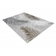 Carpet ALLURE 8752 Palm leaves - Structural, stylish, glamour grey / gold