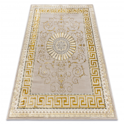 BLISS Z160AZ147 tæppe mørk beige / guld - Ramme, græsk, eksklusiv, strukturel - ANDEN KVALITETS PRODUKT