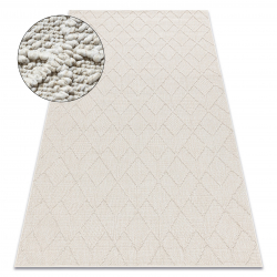 Teppich JERSEY 19231 creme - Geometrisch, Struktur, Schleife BOHO - ZWEITKLASSIGES PRODUKT