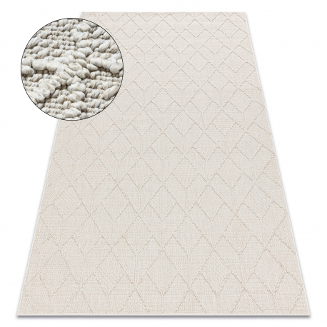 Tapis JERSEY 19231 crème - géométrique structurelles, boucle BOHO - PRODUIT DE DEUXIÈME QUALITÉ