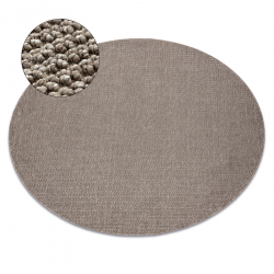 Tapis CASABLANCA LOOP cercle marron, bouclé, doux