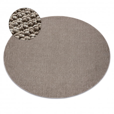 Tapis CASABLANCA LOOP cercle marron, bouclé, doux