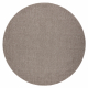 Tapis CASABLANCA LOOP cercle marron, bouclé, doux