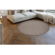 Tapis CASABLANCA LOOP cercle marron, bouclé, doux