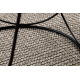 Tapis CASABLANCA LOOP cercle marron, bouclé, doux