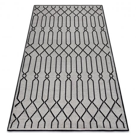 Carpet SAMPLE BONJOUR Vivid 005 Geometric white / black - SECOND-RATE PRODUCT