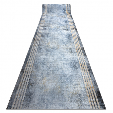 Alfombra de pasillo con refuerzo de goma LOTUS FRAMES 29870 Marco de piedra plata / oro lavable 