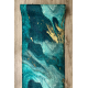 Runner anti-slip LOTUS SHADOWS 37750 Abstraction green / gold WASHABLE