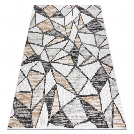 Teppich SISAL COOPER Mosaik 22208 ecru / schwarz - DRUHÝ VÝROBEK