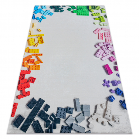 BAMBINO 38480 Waschteppich Baukasten für Kinder Anti-Rutsch - grau / gelb - ZWEITKLASSIGES PRODUKT