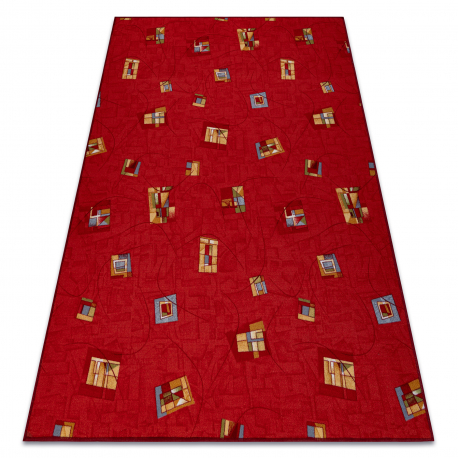 Fitted carpet FOCUS geometric cardinal red