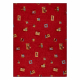 Fitted carpet FOCUS geometric cardinal red
