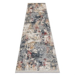 DISTIN 0123A rosa / cipria / bianco tappeto, passatoia moderno - Astrazione, vintage, frange