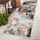 DISTIN 0144B valkoinen / ruusu / jauhe moderni matto, Juoksija - vintage, hapsut