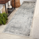 DISTIN 0200A grey / light grey / white modern carpet, runner - Rhombuses, frame, vintage, fringes