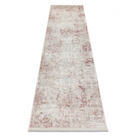 DISTIN 0828A pink / powder / white modern carpet, runner - Abstraction, vintage, fringes