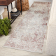 DISTIN 0828A pink / powder / white modern carpet, runner - Abstraction, vintage, fringes