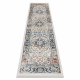 DISTIN 0834A navy blue / blue / yellow / terracotta modern carpet, runner - Ornament, vintage, fringes
