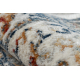 DISTIN 0834A navy blue / blue / yellow / terracotta modern carpet, runner - Ornament, vintage, fringes