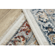 DISTIN 0834A navy blue / blue / yellow / terracotta modern carpet, runner - Ornament, vintage, fringes