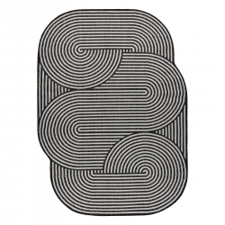 ORGANIC 1835 Sisalteppich Geometrisch Ecru / Schwarz – natürliche, moderne unregelmäßige Form