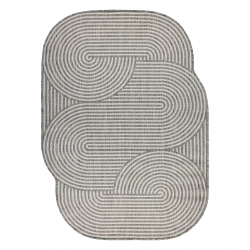 ORGANIC 1835 Sisalteppich Geometrisch Ecru / grau – natürliche, moderne unregelmäßige Form