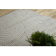 Covor organic din sisal 1835 Geometric ecru / gri – natural, modern, formă neregulată
