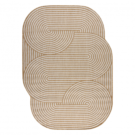 Tapis en sisal ORGANIC 1835 Géométrique écru / naturel – forme irrégulière moderne