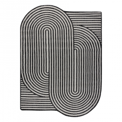 ORGANIC 2131 Sisalteppich Geometrisch Ecru / Schwarz – natürliche, moderne unregelmäßige Form