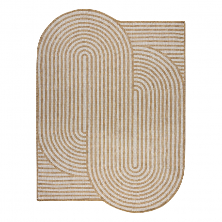 Alfombra de sisal ORGÁNICA 2131 Geométrica crudo / natural – moderna, forma irregular