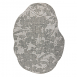 ORGANIC 2735 sisala paklājs Ziedi ekru / pelēks – dabīgs, moderns, neregulāras formas