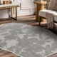 Tapete de sisal ORGANIC 2735 Flores cru / cinzento – natural, moderno, formato irregular