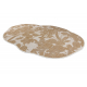 Tappeto in sisal ORGANIC 2735 Fiori ecru / naturale – moderno, forma irregolare