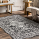 ORGANIC 2762 sisalmatt Ornament, ram svart / ecru – modern oregelbunden form