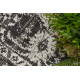 ORGANIC 2762 sisalmatt Ornament, ram svart / ecru – modern oregelbunden form