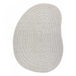 ORGANIC 2743 sisalmatt Trunk ecru / grå – naturlig, modern oregelbunden form