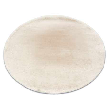Tapis BUNNY cercle ivoire IMITATION DE FOURRURE DE LAPIN