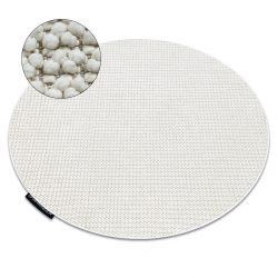 Tapis CASABLANCA LOOP cercle blanc bouclé, doux - PRODUIT DE DEUXIÈME QUALITÉ