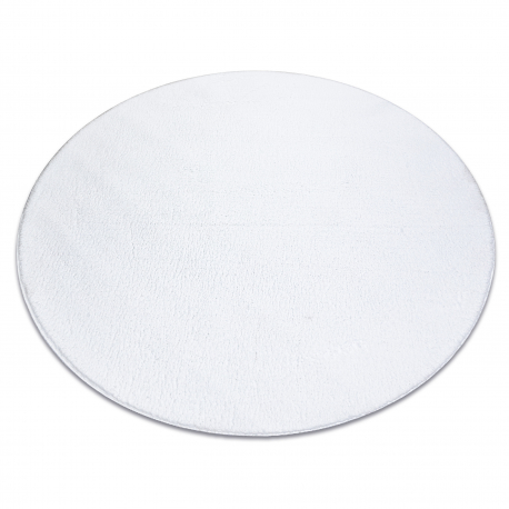 Modern washing carpet LINDO circle white, anti-slip, shaggy - SECOND-RATE PRODUCT