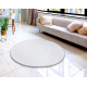 Modern washing carpet LINDO circle white, anti-slip, shaggy - SECOND-RATE PRODUCT