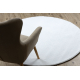 Modern washing carpet LINDO circle white, anti-slip, shaggy - SECOND-RATE PRODUCT