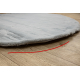 Modern carpet TEDDY NEW dream 47 circle shaggy, plush, very thick silver - SECOND-RATE PRODUCT
