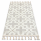 Teppich SAMPLE TUNIS 83402 Strukturell Geometrisch Creme / grau