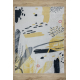 Tapis lavable ANDRE 1097 Abstraction antidérapant - blanc / jaune - PRODUIT DE DEUXIÈME QUALITÉ