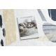 ANDRE 1220 tapijt wasbaar Abstractie antislip - wit / geel - TWEEDE-KLASSE PRODUCT 