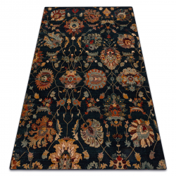 Tappeto di lana OMEGA LATICA fiori blu scuro